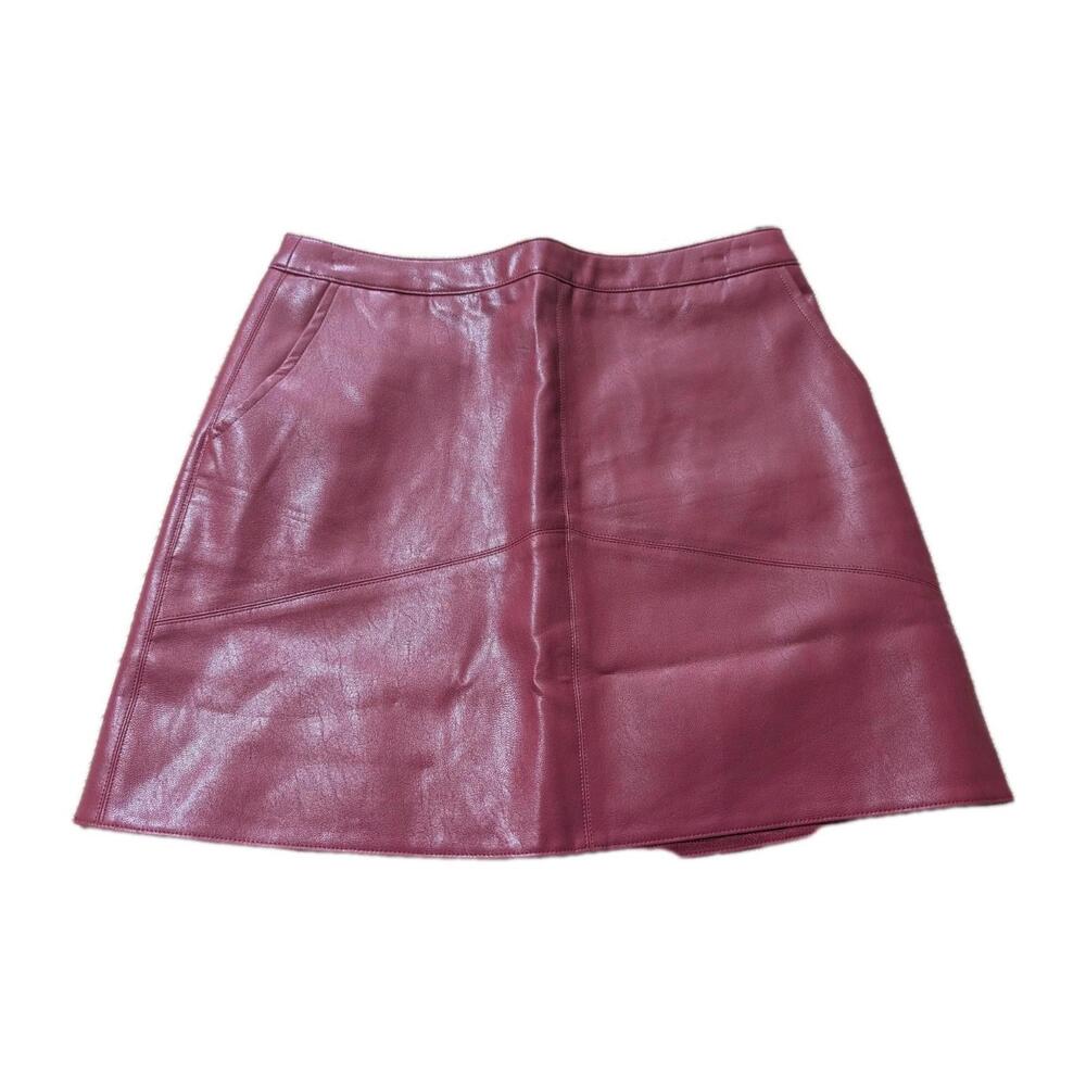 Lulu's Burgundy Leather Skirt